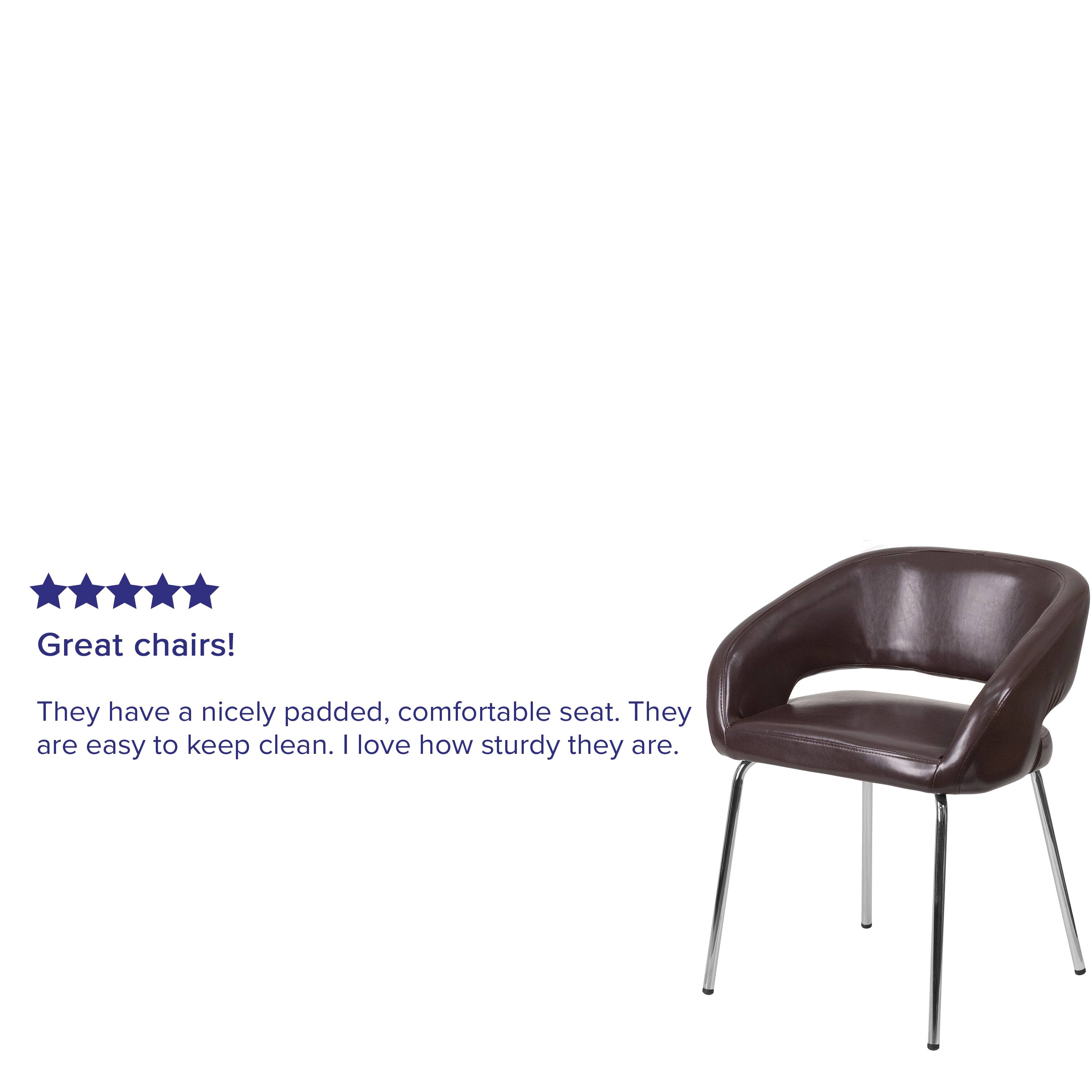Great chairs! They have a nicely padded, comfortable seat. They are easy to keep clean. I love how sturdy they are.