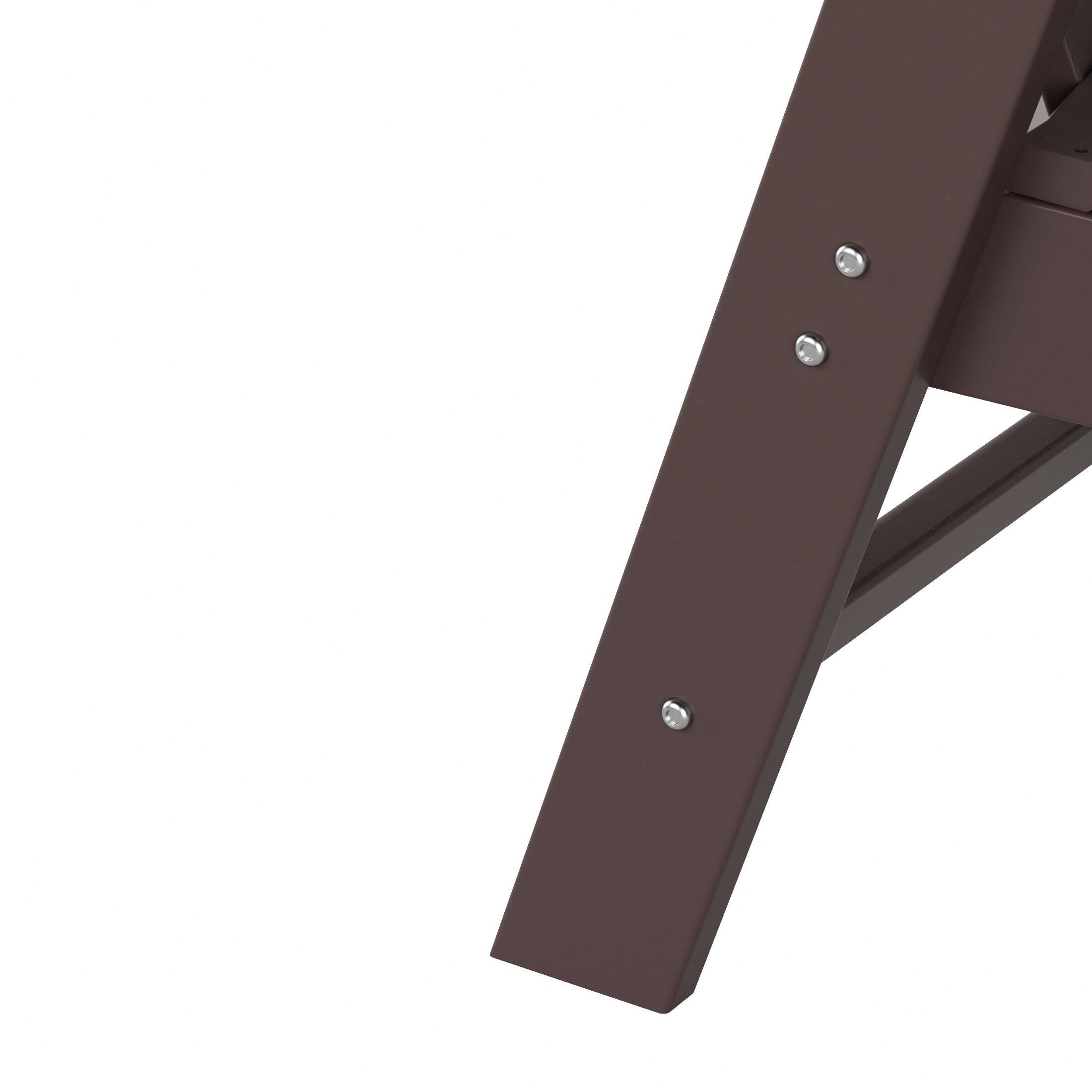 Alt View 6. WestinTrends - WestinTrends Malibu Outdoor Patio HDPE Plastic Adirondack Dining Chair - Dark Brown.