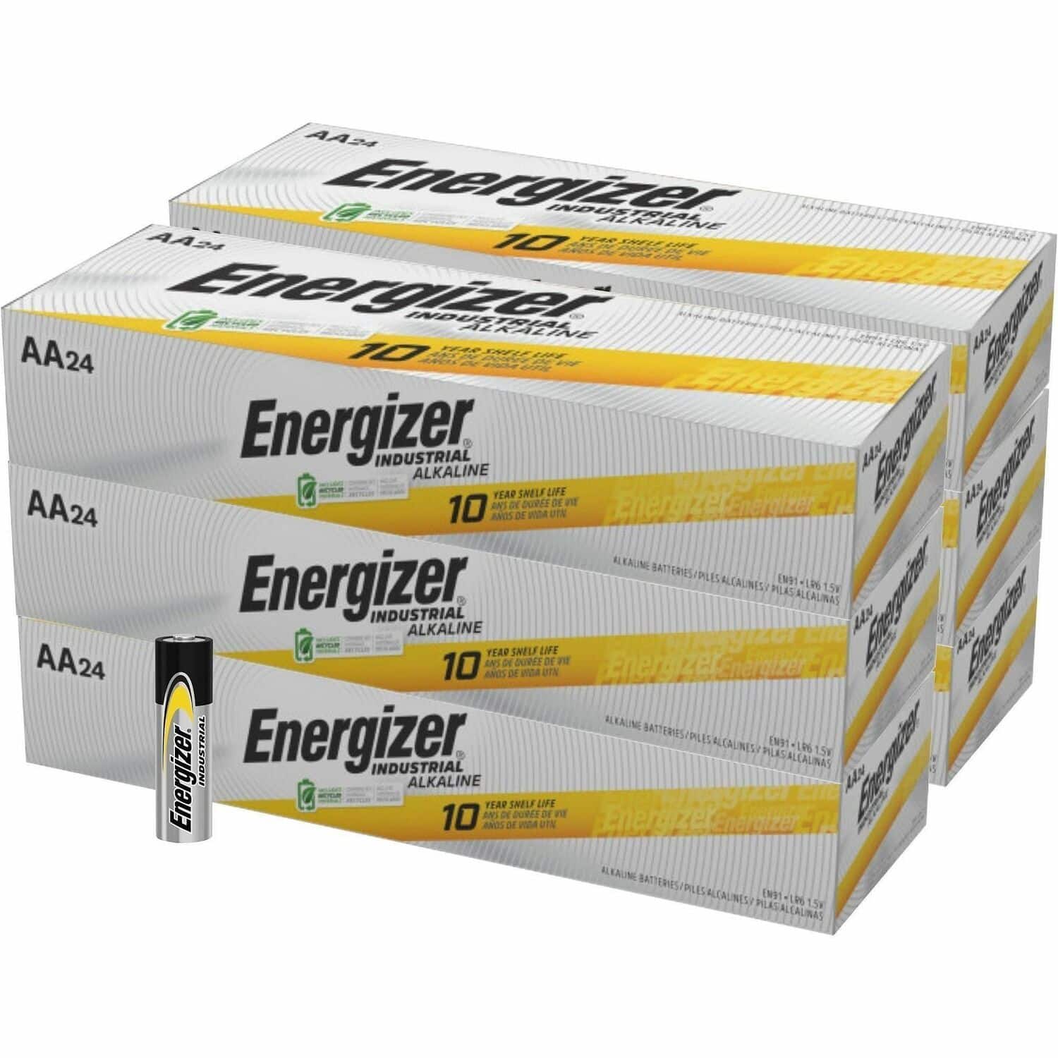 Energizer - Industrial Alkaline AA Battery Boxes of 24 For Multipurpose AA 1.5 V DC 24/Box 6 / Carton