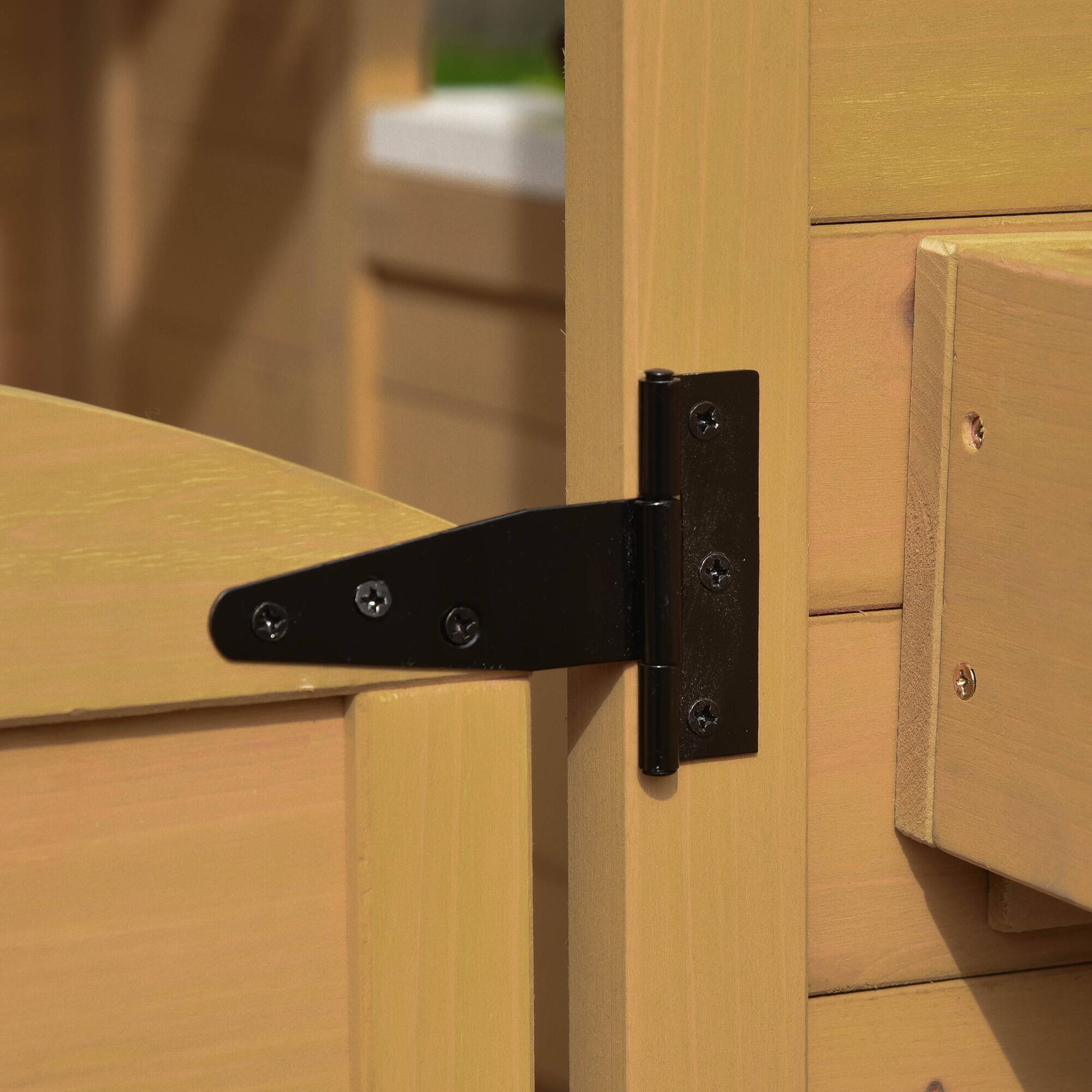 Alt View 5. Outsunny - Outdoor Playhouse for Kids Wooden Cottage with Working Doors Windows & Mailbox, Pretend Play House for Age 3-6 Years.