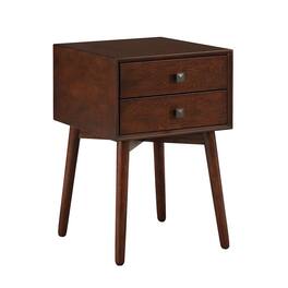 Furniture of America - Alto Mid-Century Wood 2-Drawer Side Table - Brown