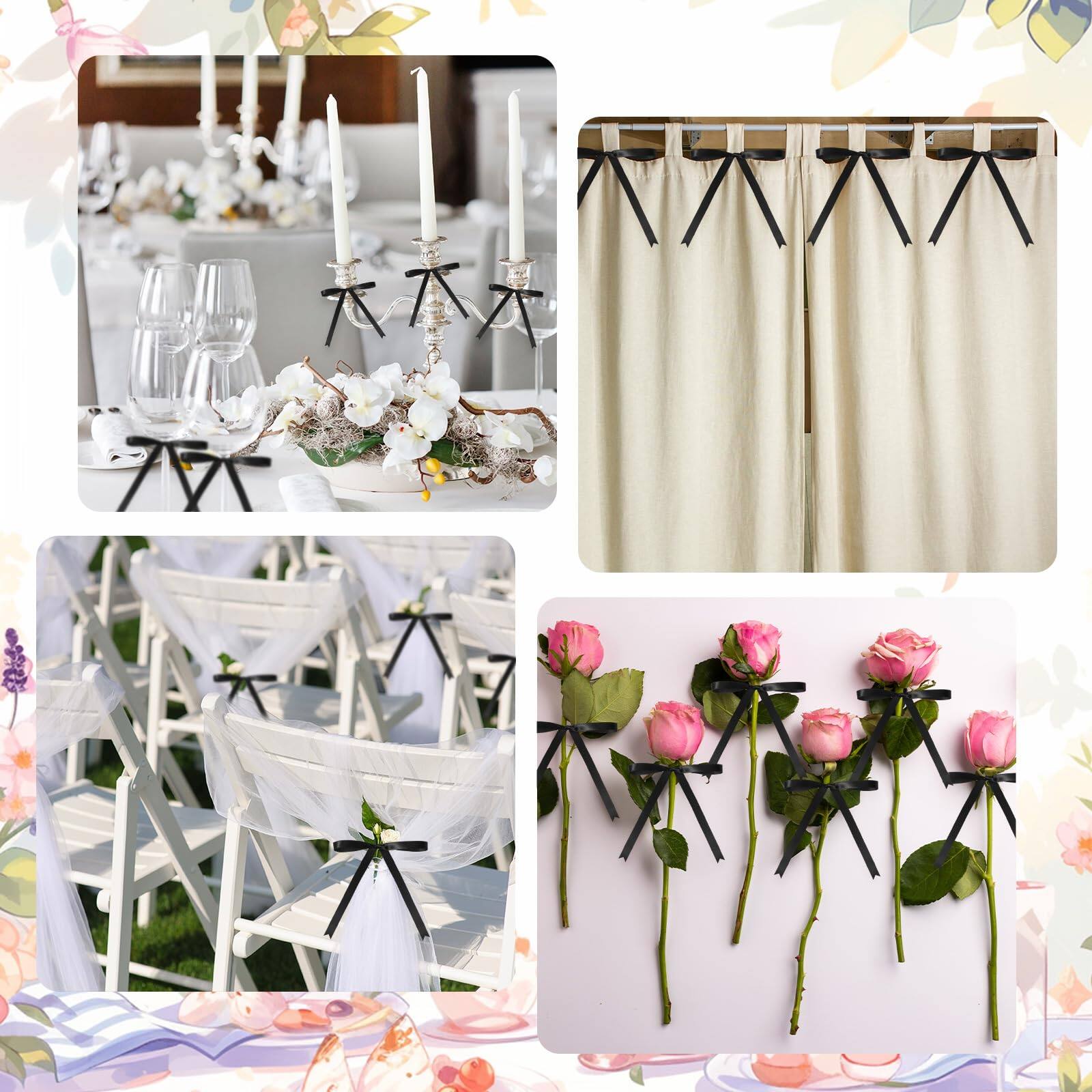 Alt View 5. Paradigms Interiors - 50 Stain Ribbon Bows Inch Twist Tie For Gift Wrapping Cake Bags Craft Diy Wedding Shower Birthday Party Dec... - Rose Gold.