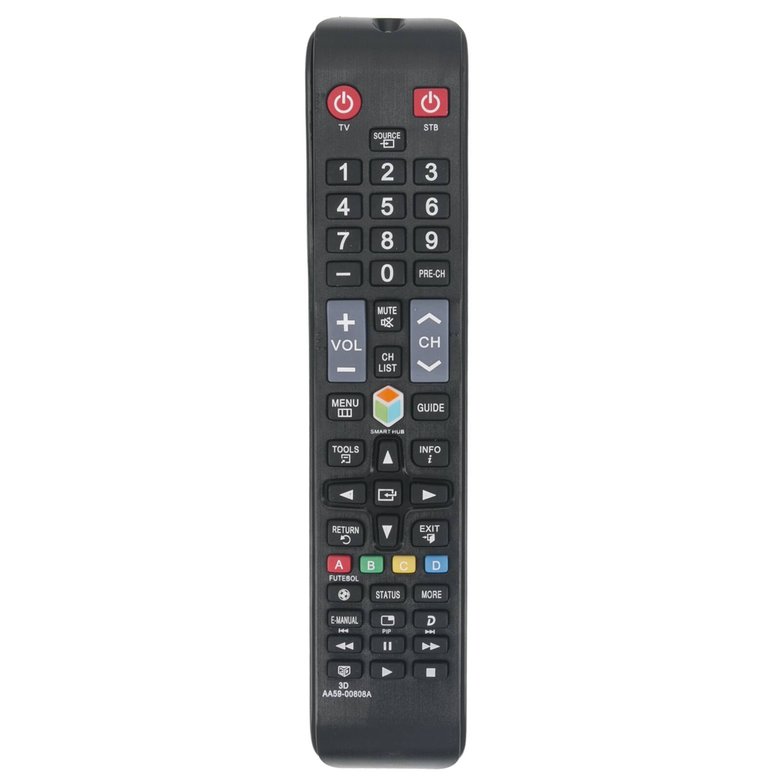 TV SOURCE - STB  
1 2 3 4 5 6 7 8 9 0  
PRE-CH MUTE + VOL CH LIST CH MENU GUIDE SMART FUB TOOLS INFO i RETURN EXIT A B FUTEBOL C D STATUS MORE E-MANUAL  
P D S. Ns 30 AA59-00808A
