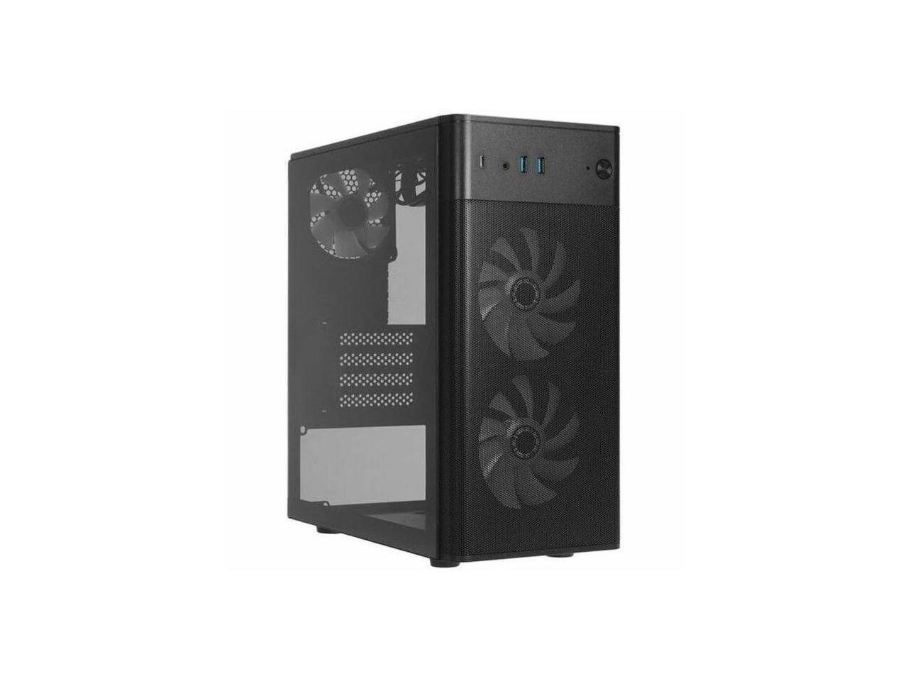 Angle. In Win - In Win CT Series 17.1L Small Form Factor Micro-ATX Mini Tower Chassis - Small Tower - Black - Tempered Glass, Mesh - 1 x - Black.