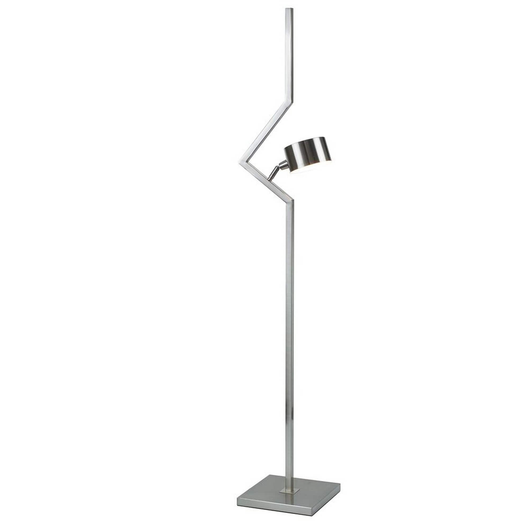 Manhattan Lane - 60 Inch Floor Lamp, Metal Drum Shade, Modern Style, Square Base, Nickel