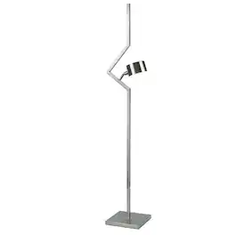 Manhattan Lane - 60 Inch Floor Lamp, Metal Drum Shade, Modern Style, Square Base, Nickel