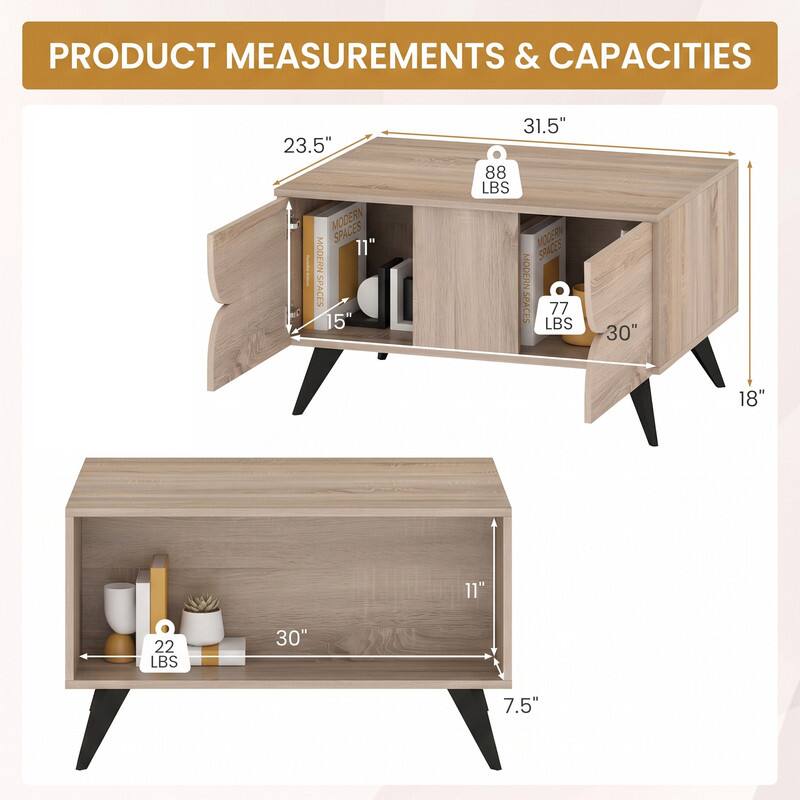 PRODUCT MEASUREMENTS & CAPACITIES

23.5" MODERN SPACES MODERN 11" SPACES 15"
31.5" 88 LBS MODERN SPACES MODERN SPACES 77 LBS
30"
18"
11"
22 LBS
30"
7.5"