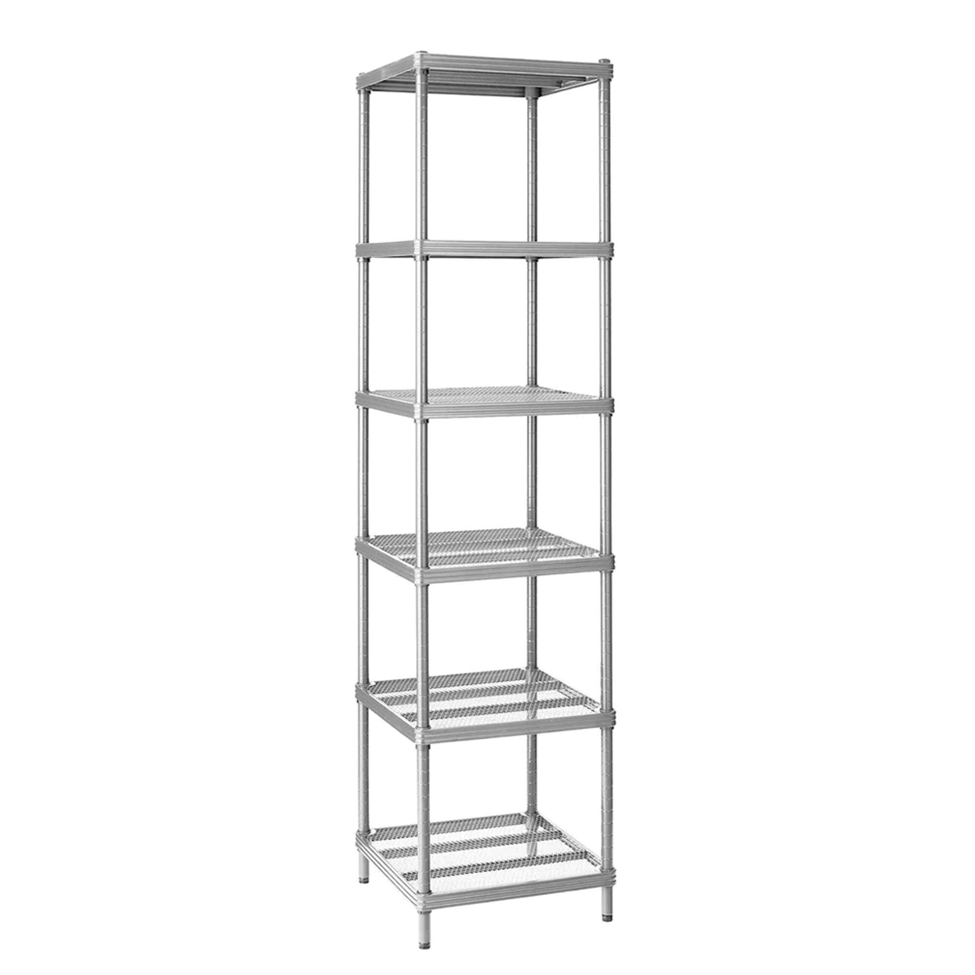 Alt View 5. Design Ideas - Design Ideas MeshWorks 6 Tier Tower Metal Storage Shelving Unit Rack, Silver - Silver.
