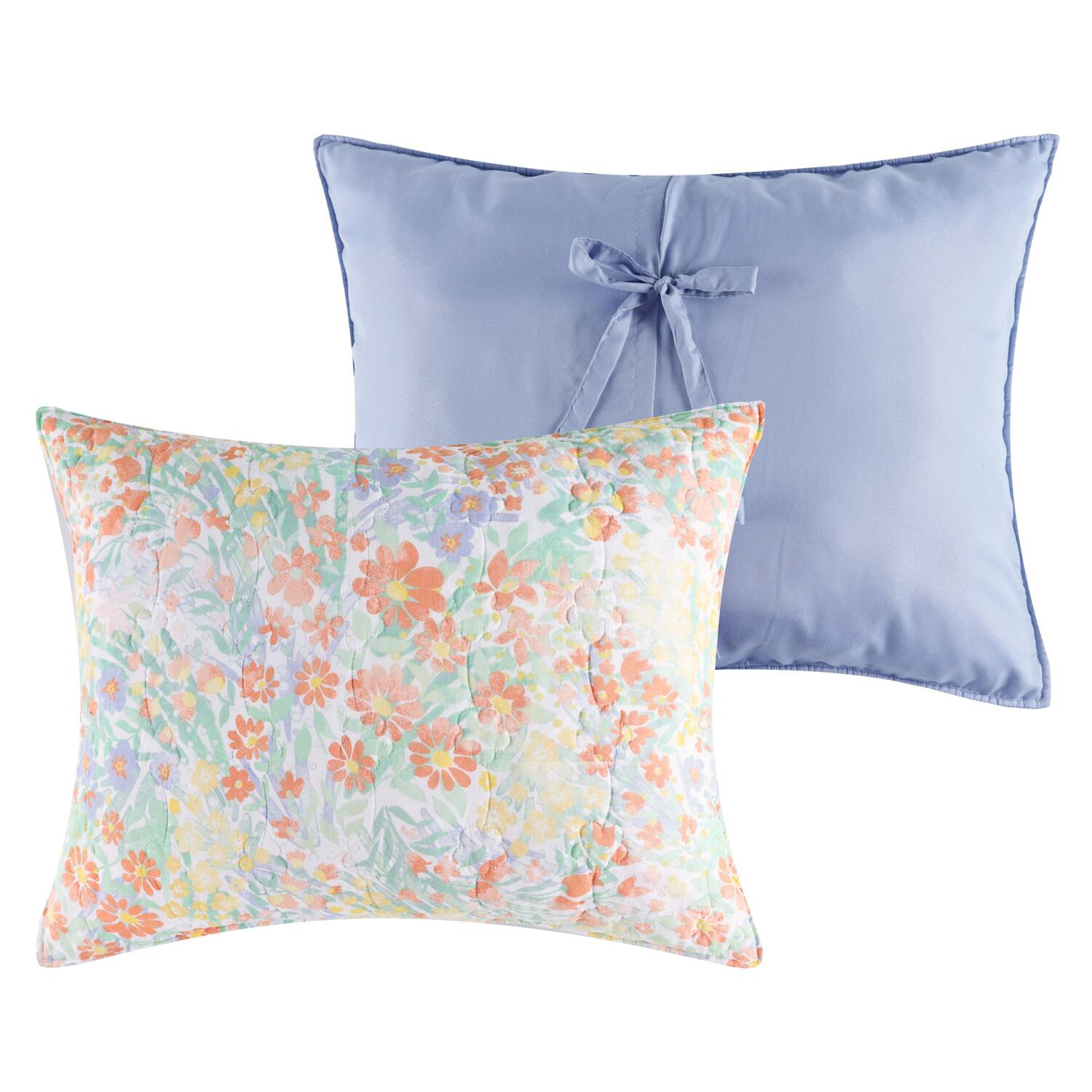 Alt View 1. Greenland Home Fashions - Greenland Home Fashions 100% Cotton Face 100% Microfiber Alice Pastel Sham Standard Pastel - Pastel.