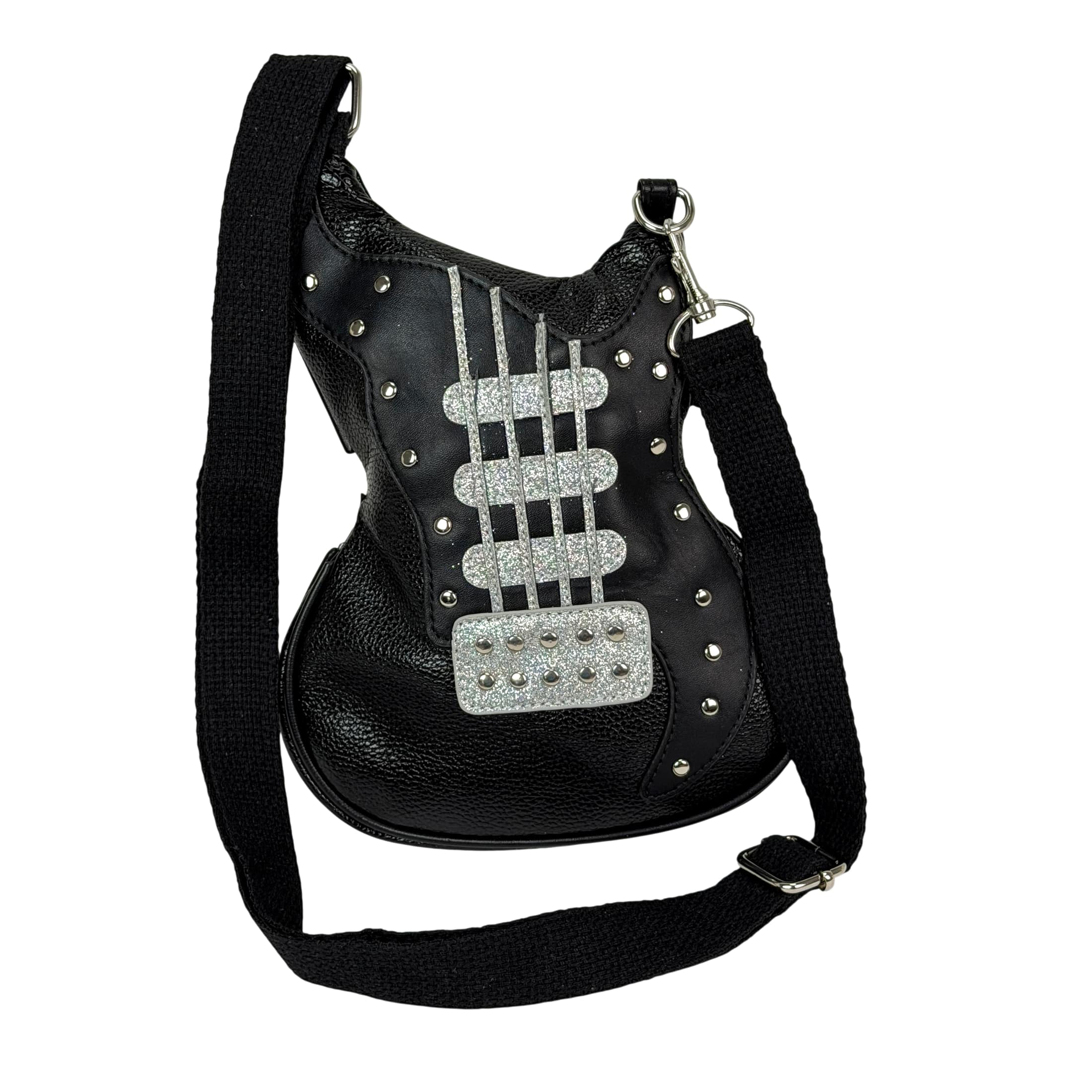 Sleepyville Critters - Electric Guitar Crossbody Purse Small - Black