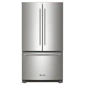 KitchenAid - 36 in. Wide 20 cu. ft. French Door Counter-Depth Refrigerator with Interior Water Dispenser - Stainless Steel