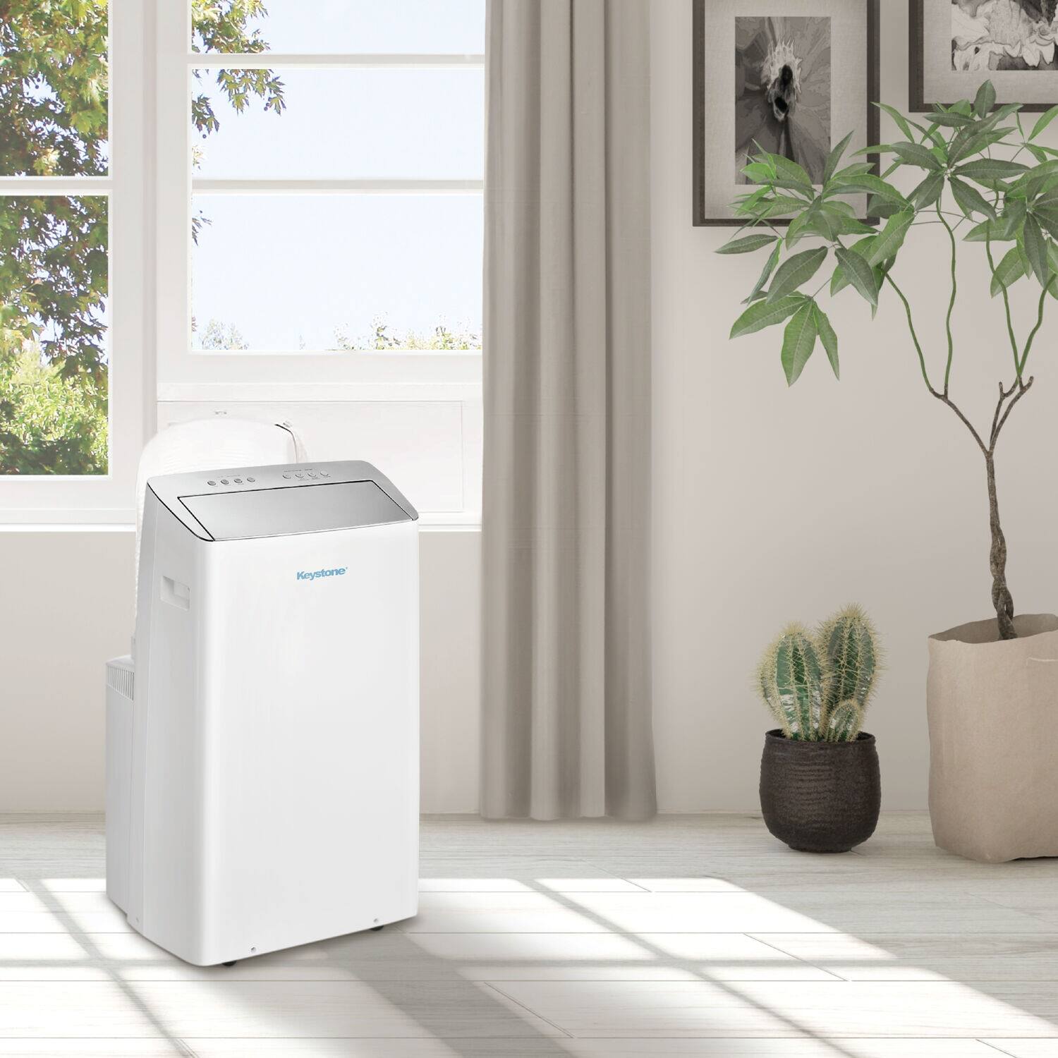 Alt View 12. Keystone - 14,000 BTU ASHRAE/12,000 BTU DOE Portable Inverter Air Conditioner with Remote Control - White.