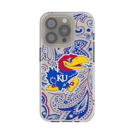 Keyscaper - NCAA - Kansas Jayhawks iPhone Paisley Design Clear Case - 14 - Multicolor
