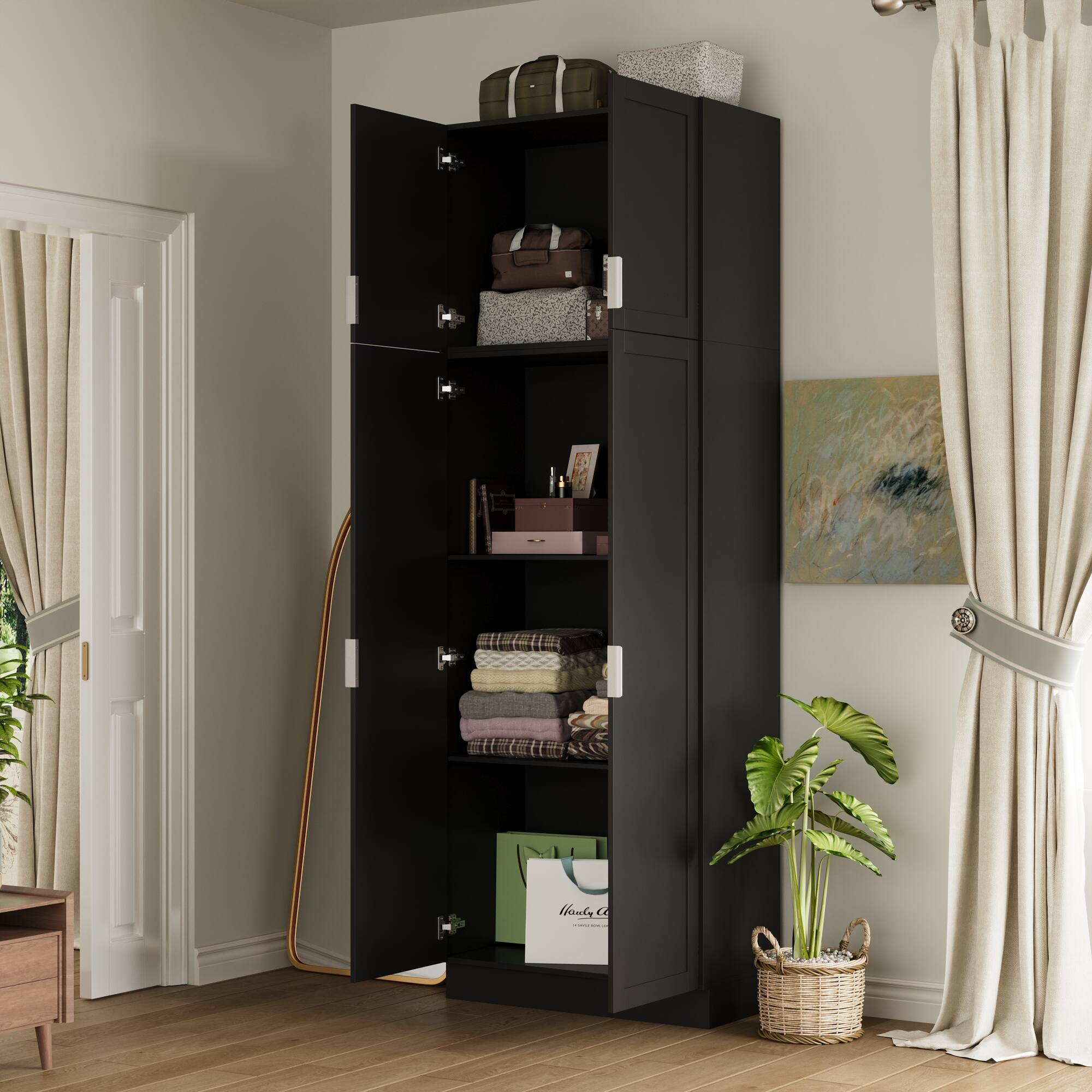 Alt View 4. Famapy - Famapy Tall Multi - Function Storage Cabinet: Maximize Space, Elevate Style - Black.
