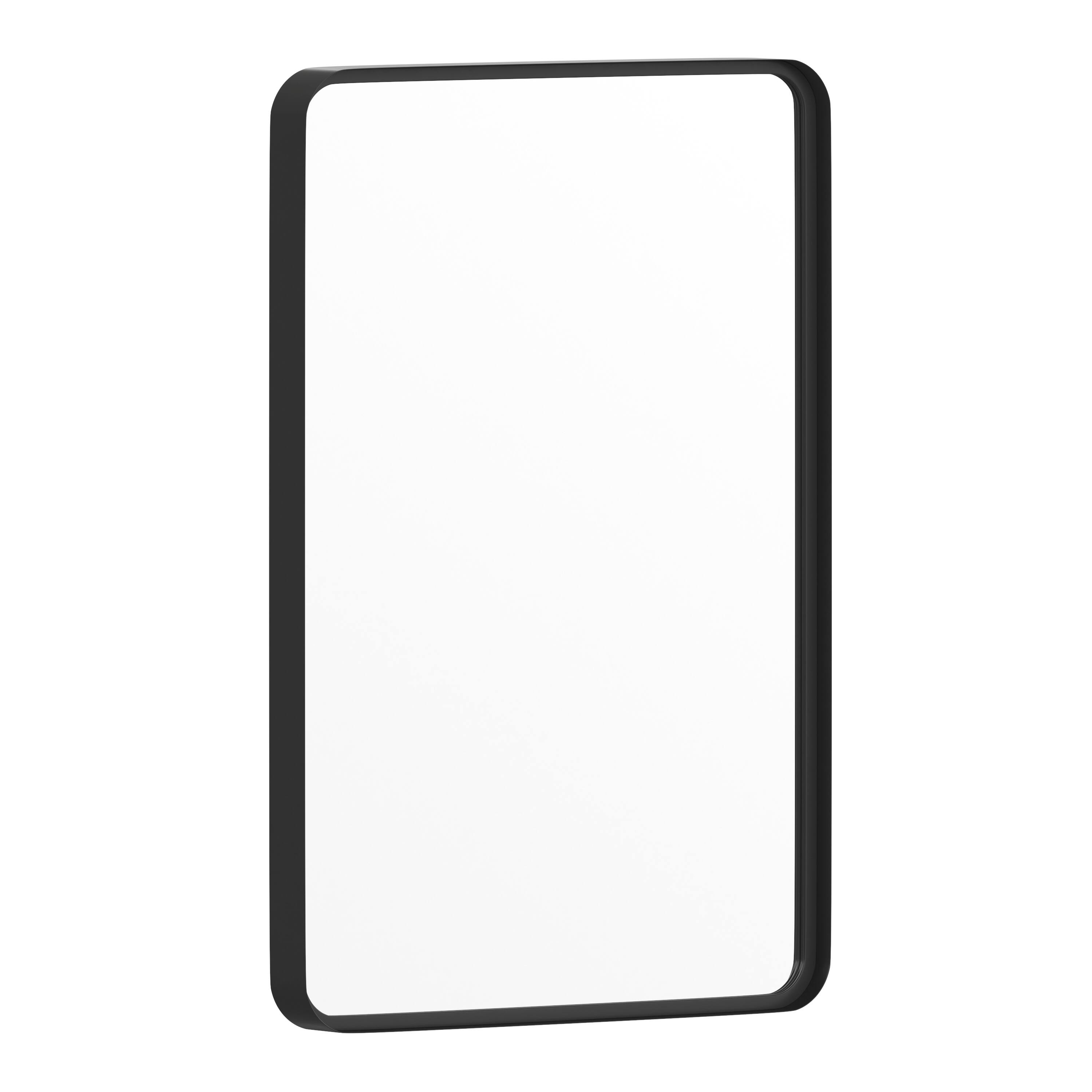 Alt View 1. Emma + Oliver - Afsin Wall Mirror with Silver Backed Glass for Clarity for Entryways, Bathrooms & More - Black.