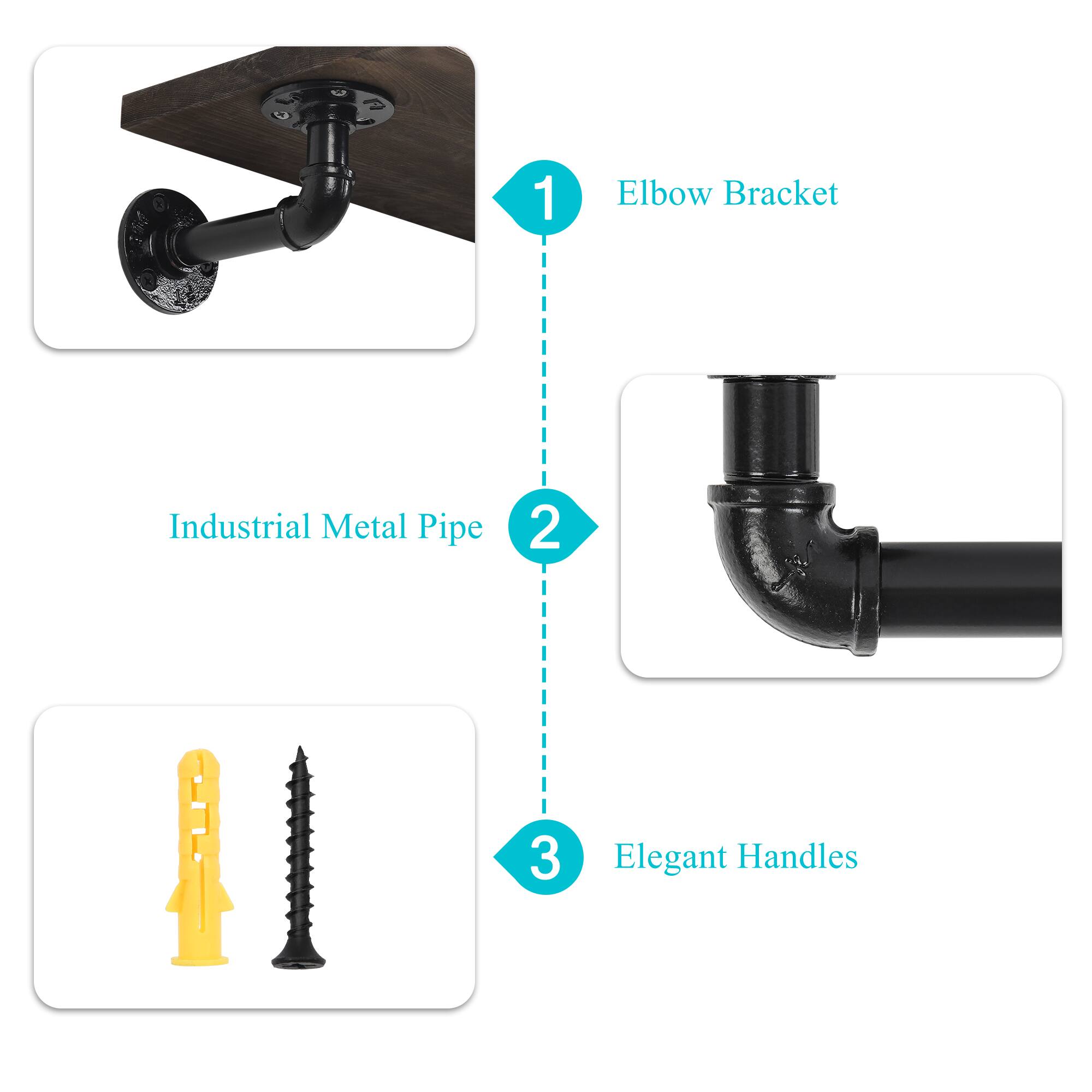1. Elbow Bracket
2. Industrial Metal Pipe
3. Elegant Handles