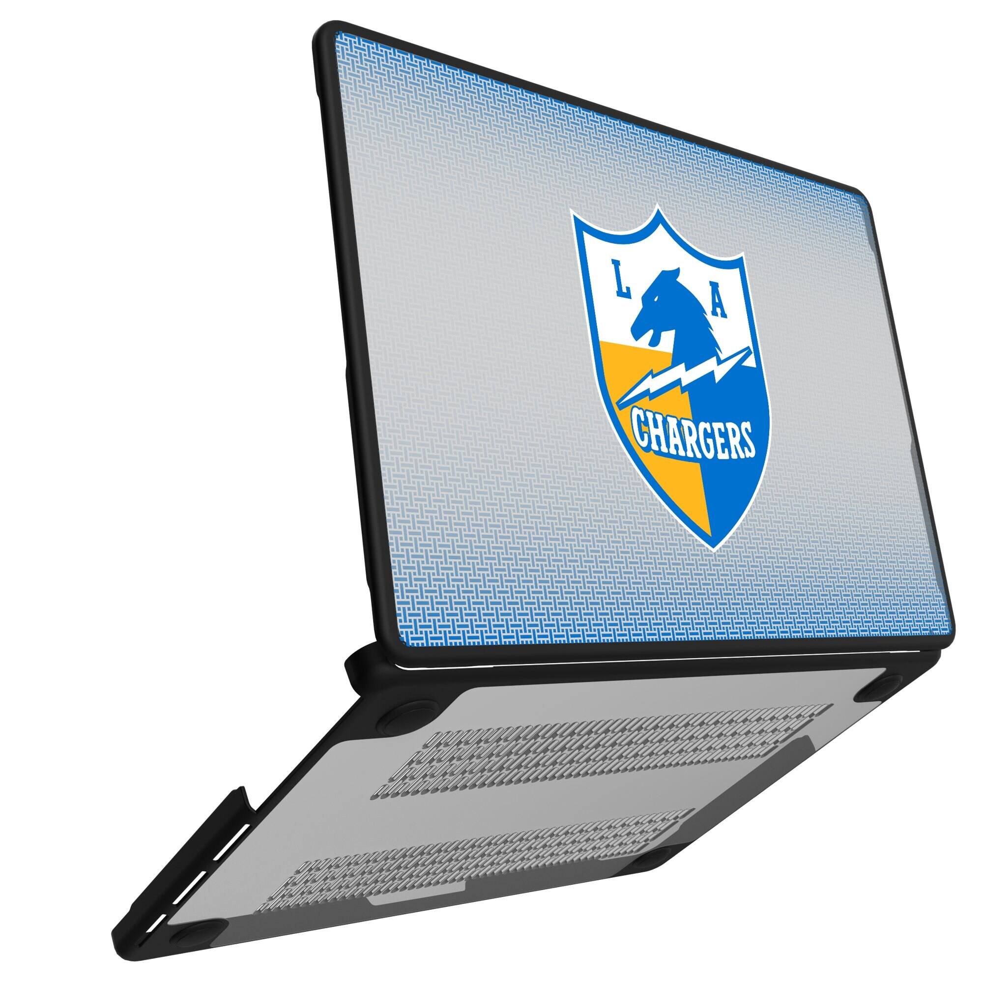 Alt View 1. Keyscaper - Los Angeles Chargers Linen MacBook Case - Pro 13 in - Multicolor.