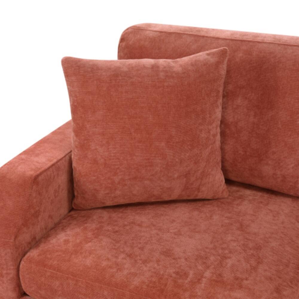 Alt View 2. LUCKY ONE - 81.9" L-Shaped Sectional Sofa Bed w/ Pull-Out Sleeper & Hidden Storage Compartment - Orange.