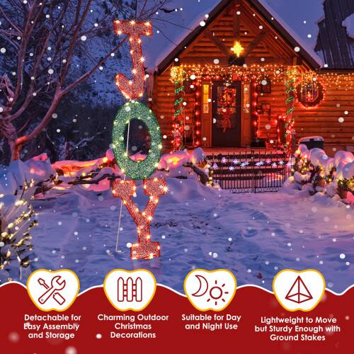 - Detachable for Easy Assembly and Storage
- Charming Outdoor Decorations
- Suitable for Day and Night Use
- Lightweight to Move but Sturdy Enough with Ground Stakes