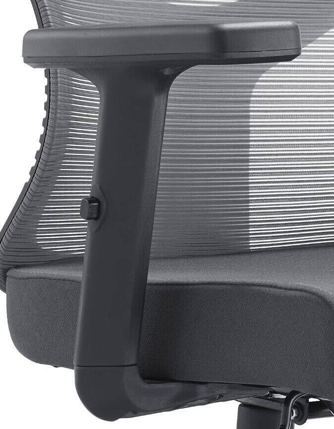 Alt View 5. LeisureMod - Glen Office Chair Upholstered Cotton Mid-Back Mesh Computer Chair with Adjustable Height, Swivel and Tilt - Grey.