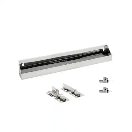 Front. Rev-A-Shelf - Rev-A-Shelf 19" Tip Out Tray w/ Soft-Close for Sink Base Cabinet, 6581-19SS-SC-1 - Silver.