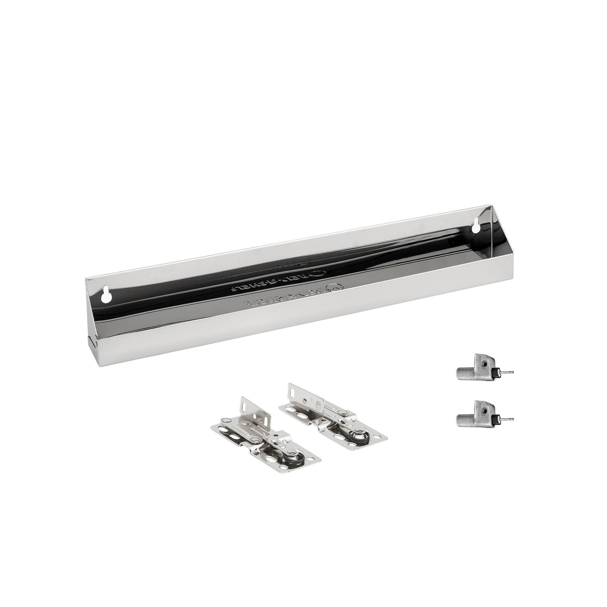 Front. Rev-A-Shelf - Rev-A-Shelf 19" Tip Out Tray w/ Soft-Close for Sink Base Cabinet, 6581-19SS-SC-1 - Silver.