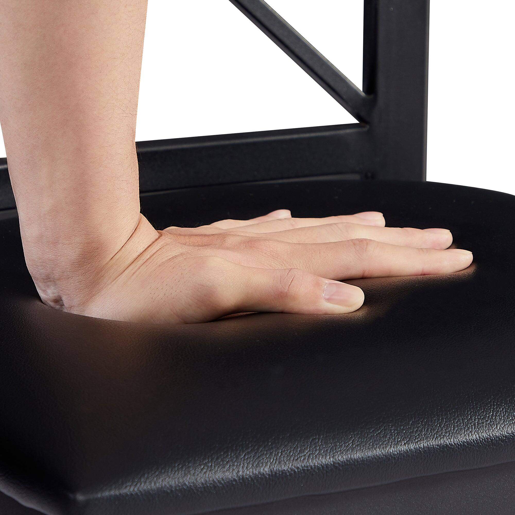 Back. Vecelo - Set of 4 Upholstered Dining Chairs - High Back Ergonomic Leather Side Chairs with 350lb Capacity, Waterproof Cushions - Black.