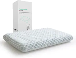 Vipbear - Ultra Thin Pillow Stomach Sleeping, Slim Pillow for Side Back Stomach Sleepers, Gel Infused Memory Foam Pillow - White