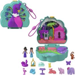 Mattel - Polly Pocket Peacock Garden Compact Playset - Collectibles - Multicolor