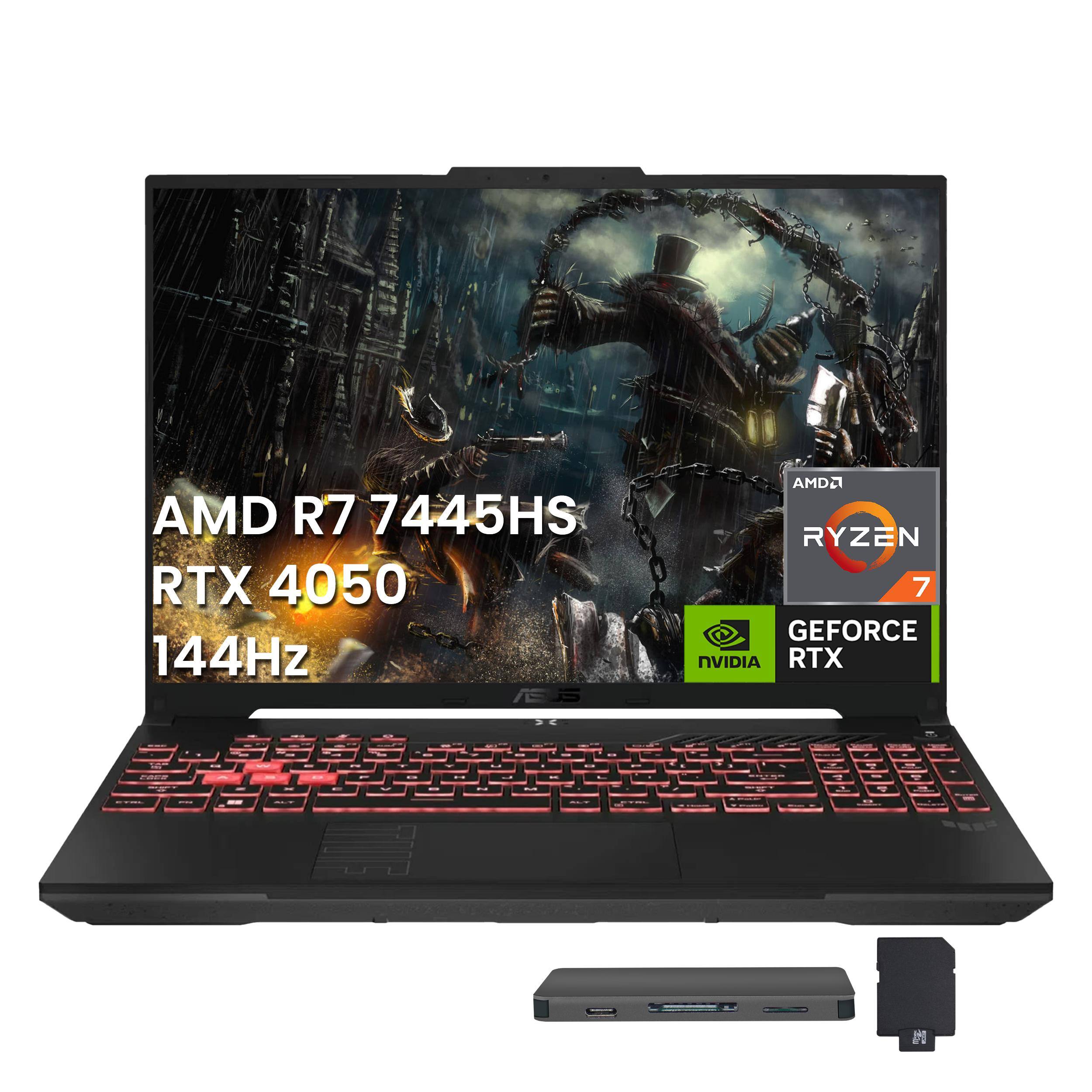 ASUS - TUF Gaming A16 16" Laptop,AMD Ryzen 7 7445HS,GeForce RTX 4050,32GB DDR5,2TB SSD+160GB Dock Station,Win 11 Pro - Gray
