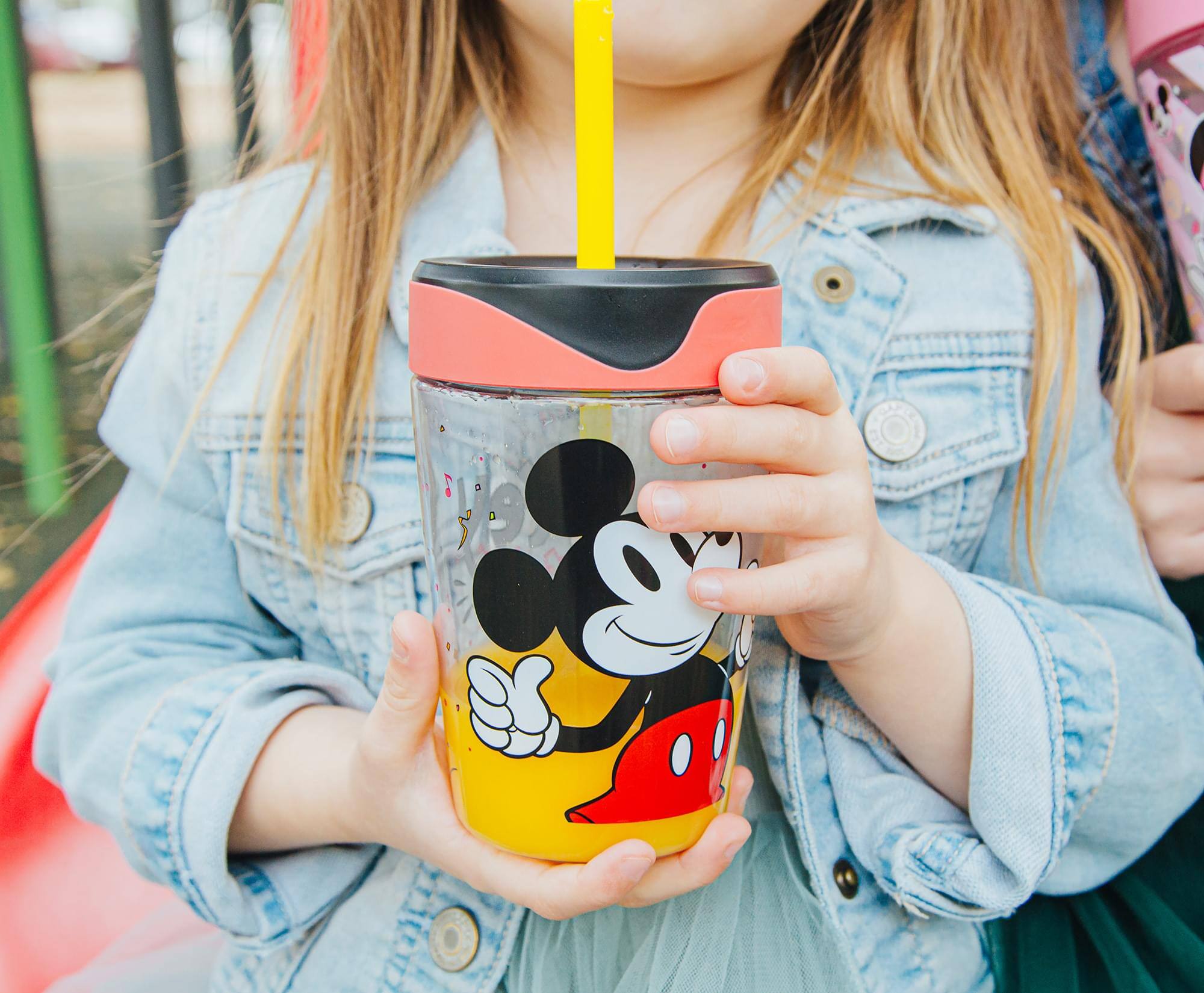 Alt View 5. Silver Buffalo - Disney Mickey Mouse Kids Spill-Proof Tumbler With Straw | Holds 18 Ounces - Red.