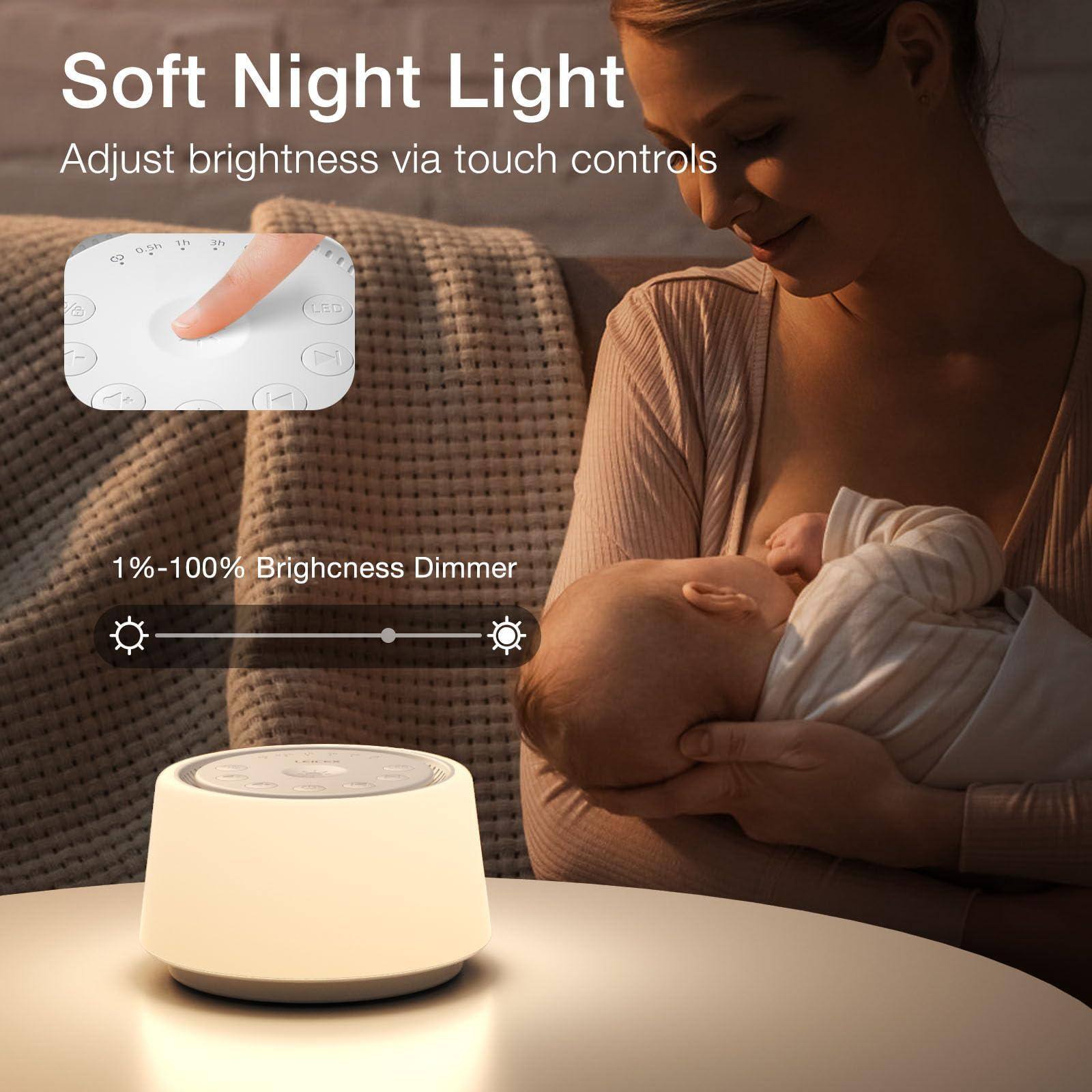 Soft Night Light  
Adjust brightness via touch controls  

1%-100% Brightness Dimmer