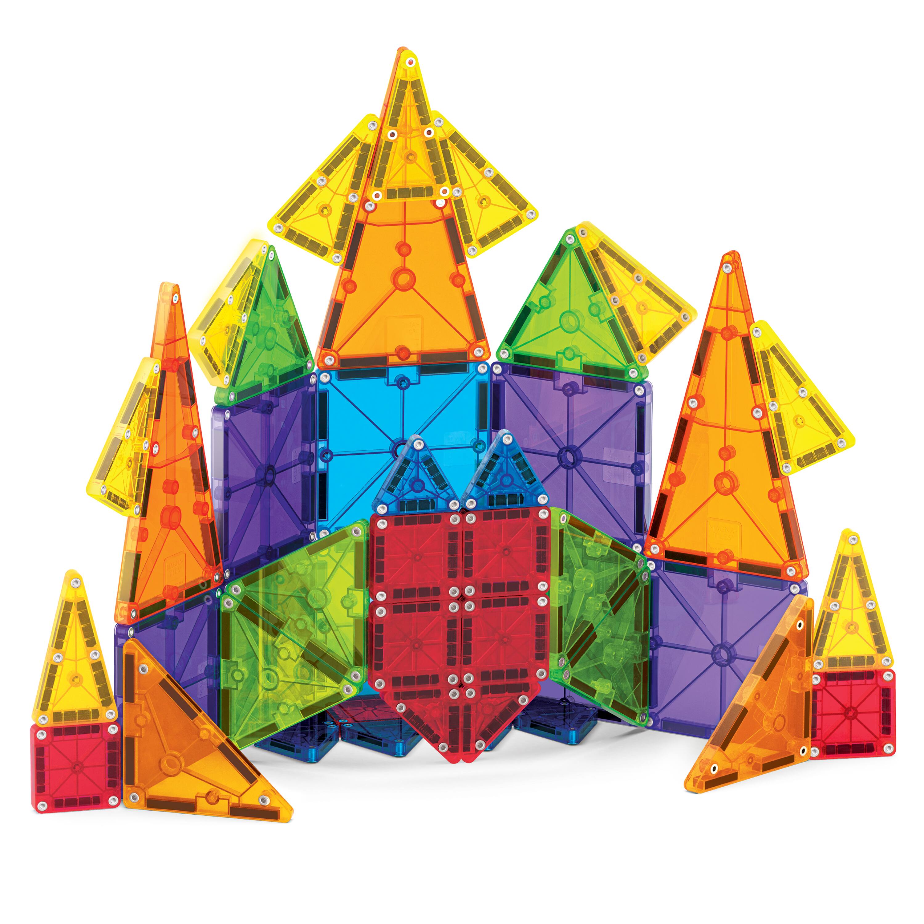 Left. Magna-Tiles - Combo 46-Piece Magnetic Construction Set, THE ORIGINAL MAGNA-TILES.