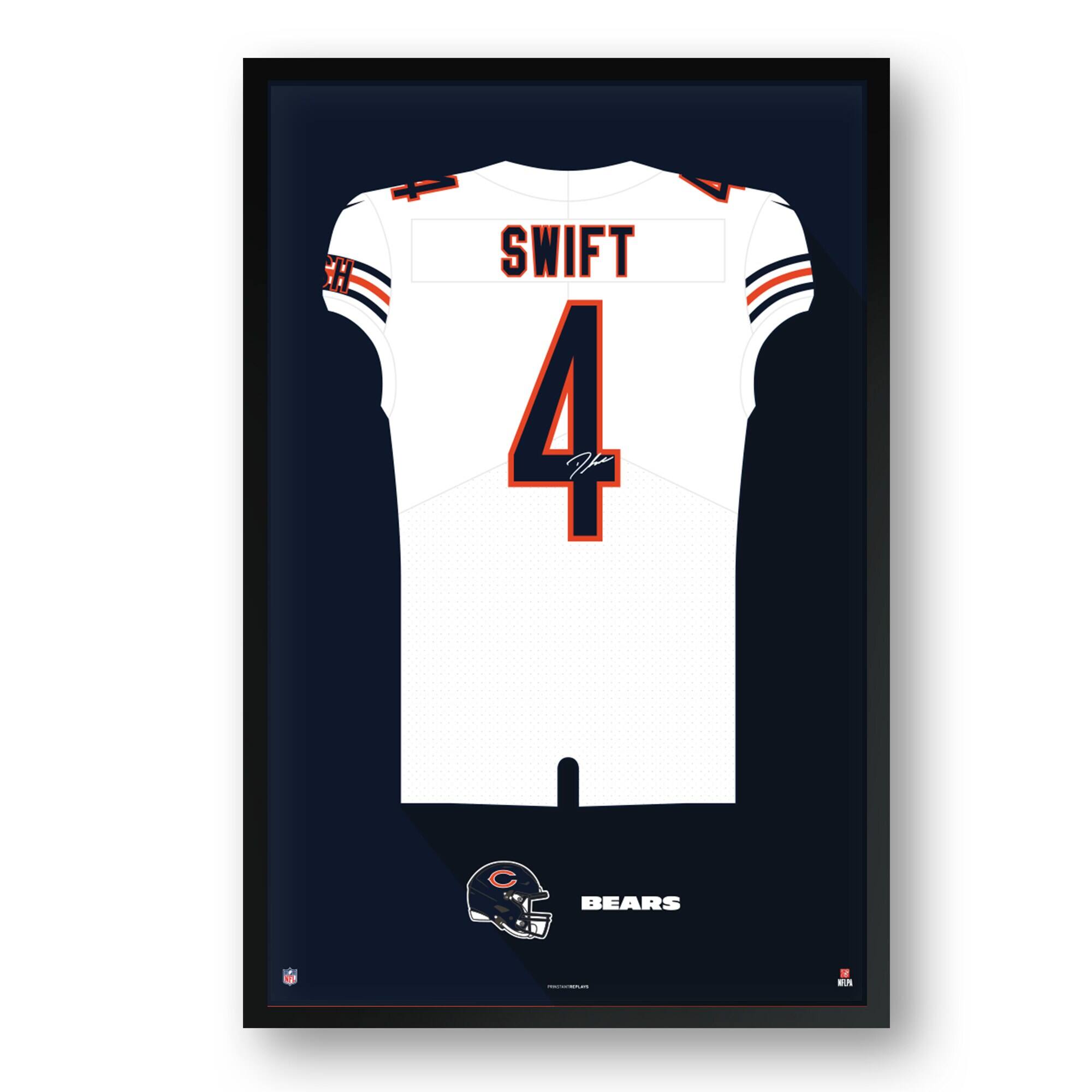 D'Andre Swift Chicago Bears 14" x 20" Framed Jersey Art Print
