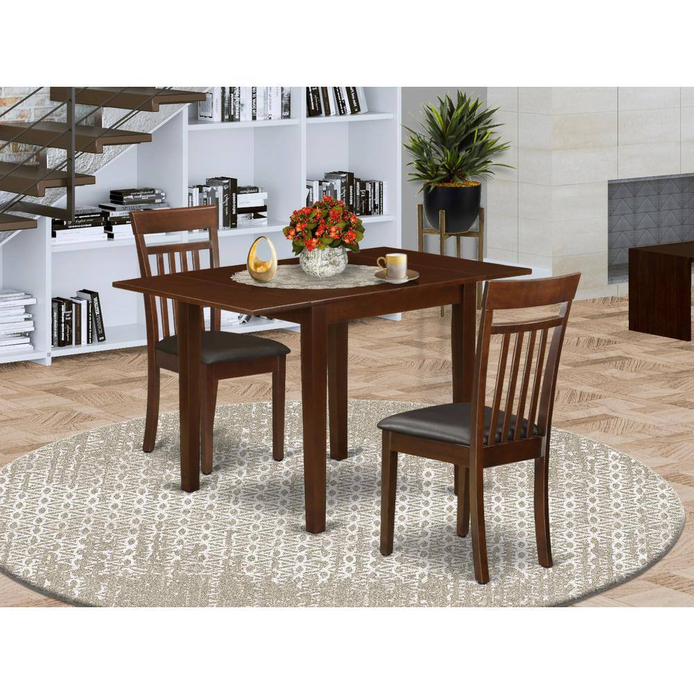 Angle. East West Furniture - Dining Room Set Mahogany - Brown.
