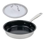 Front. Alva - Alva Maestro 5-Ply Nonstick Frying Pan 8" with Glass Lid - PFAS-Free Nonstick, Oven and Induction Safe - Black.