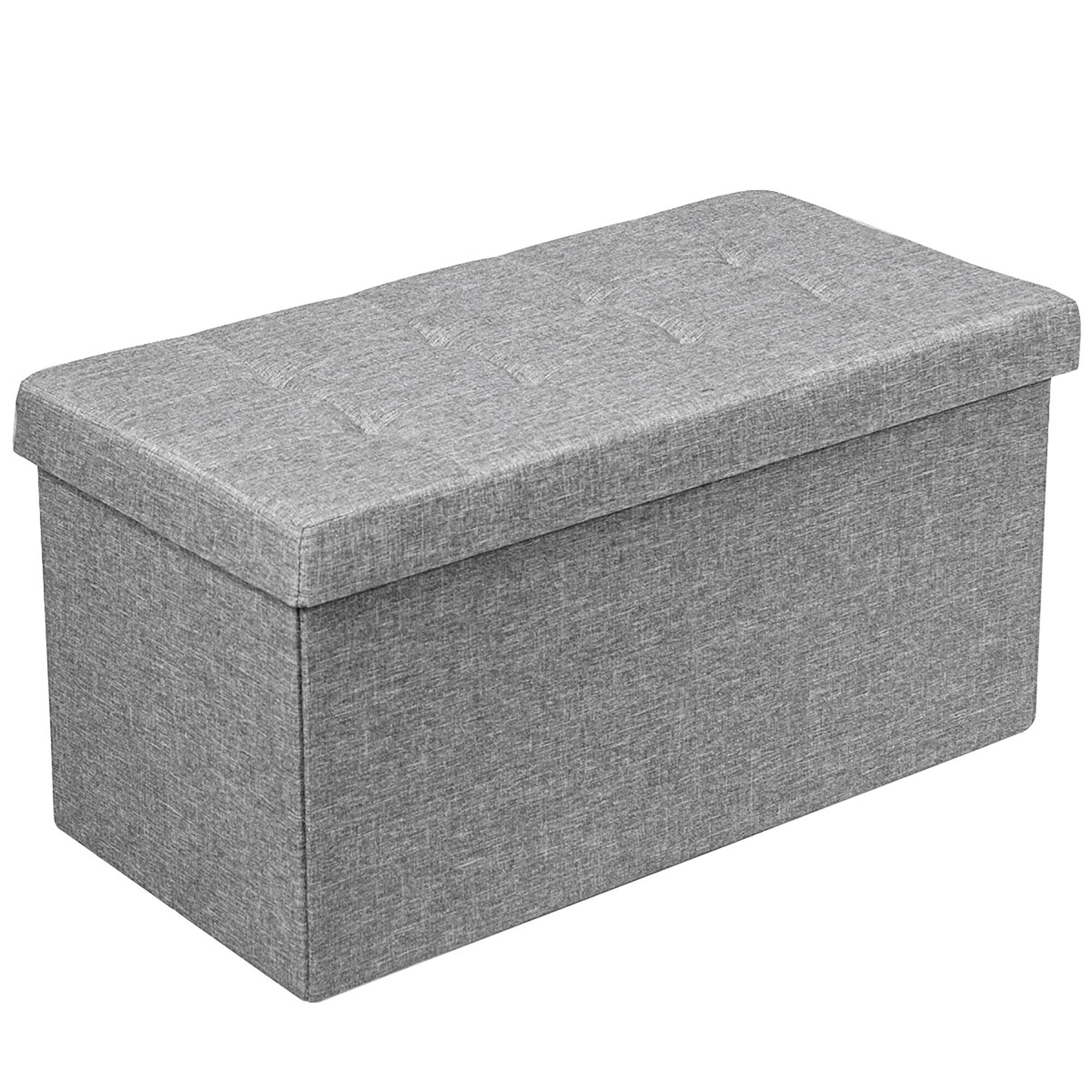 Alt View 9. Costway - Costway 31.5"Fabric Foldable Storage Ottoman Toy Chest W/Removable Storage Bin - Light Grey.