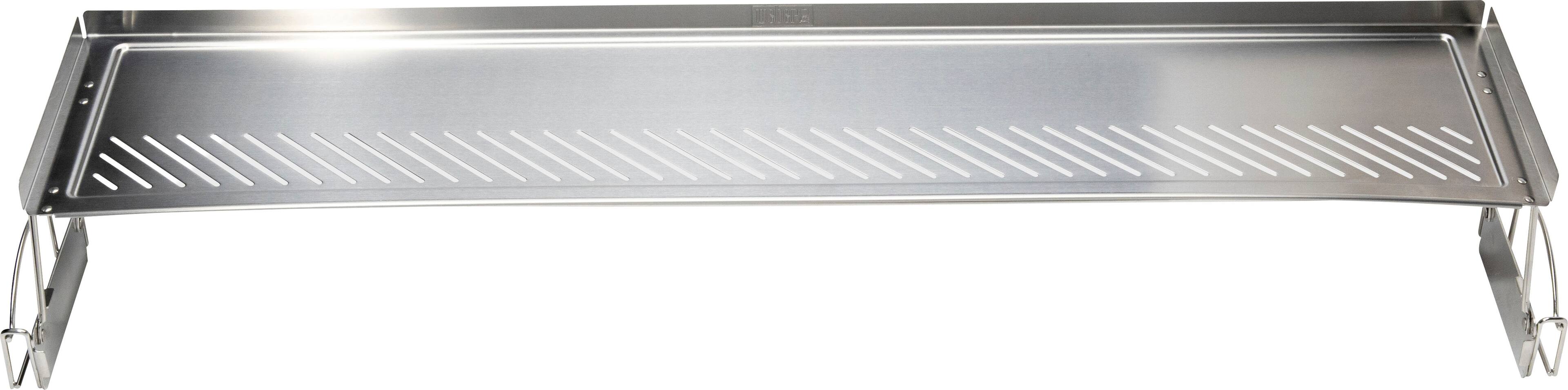 Angle. Weber - Dual-Level Warming Rack works with 36" Slate Griddle - Silver.