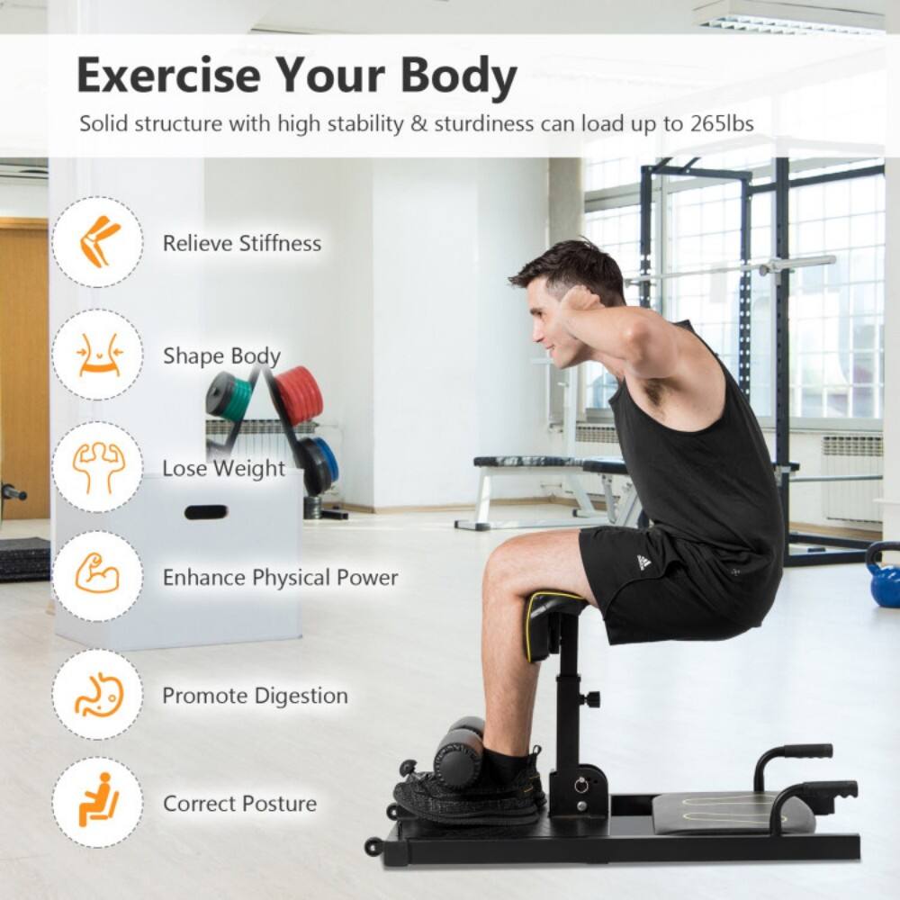 Exercise Your Body  
Solid structure with high stability & sturdiness can load up to 265lbs  
Relieve Stiffness  
Shape Body  
Lose Weight  
Enhance Physical Power  
Promote Digestion  
Correct Posture