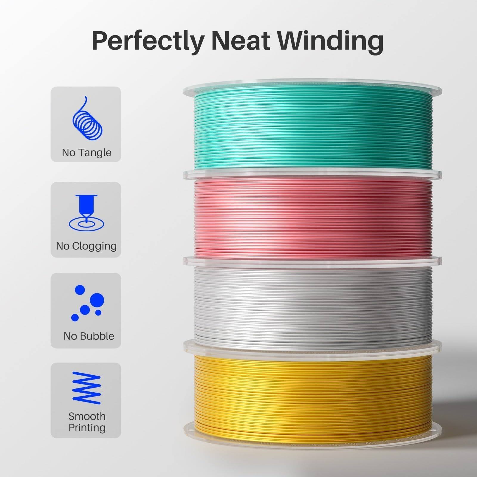 Perfectly Neat Winding

- No Tangle
- No Clogging
- No Bubble
- Smooth Printing