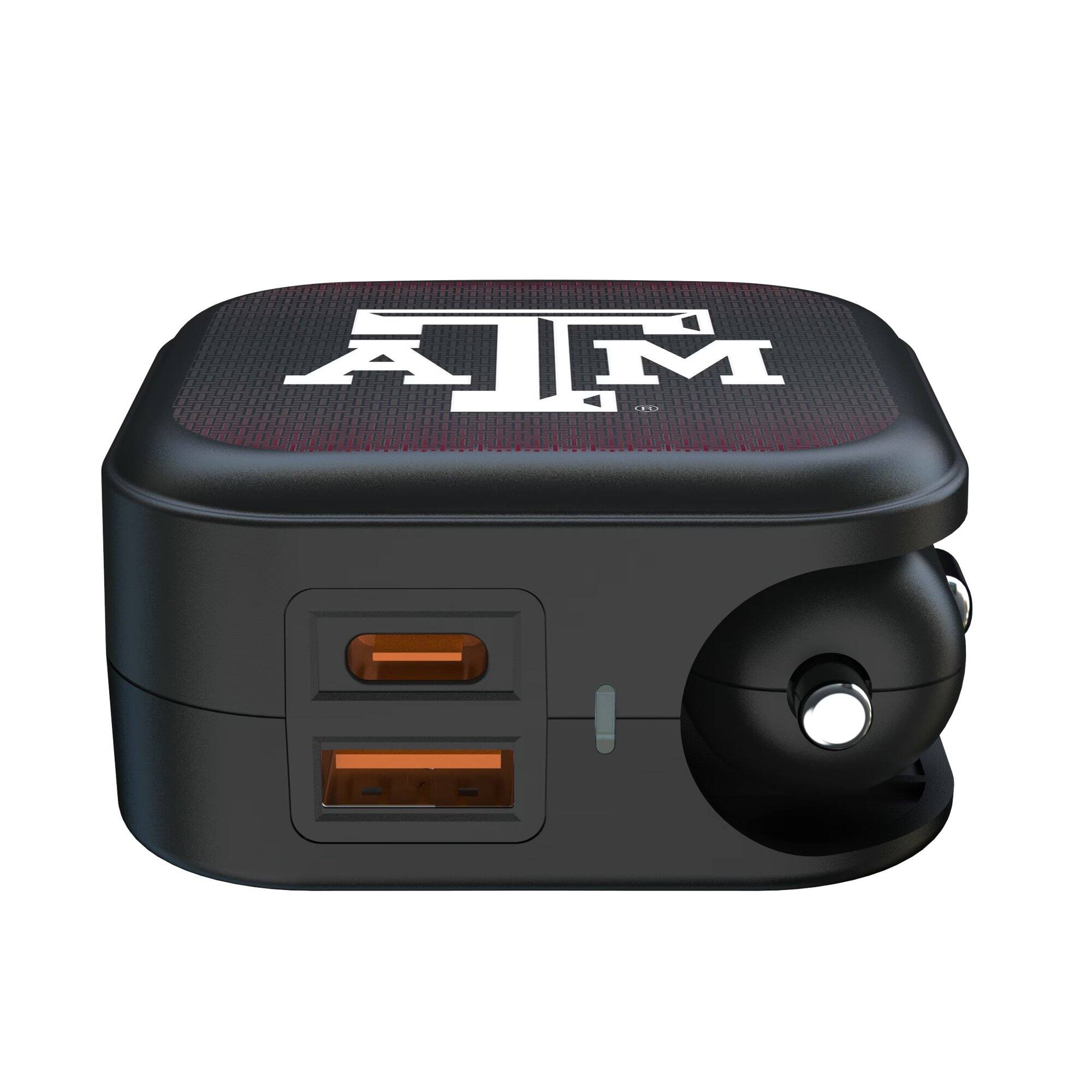 Alt View 1. Keyscaper - Texas A&M Aggies 2-in-1 USB A/C Charger - Black.