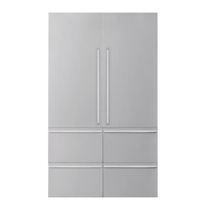 Front. SKS - Transitional Series Panel Kit For 48-Inch French Door Refrigerator - Satin Stainless Steel.