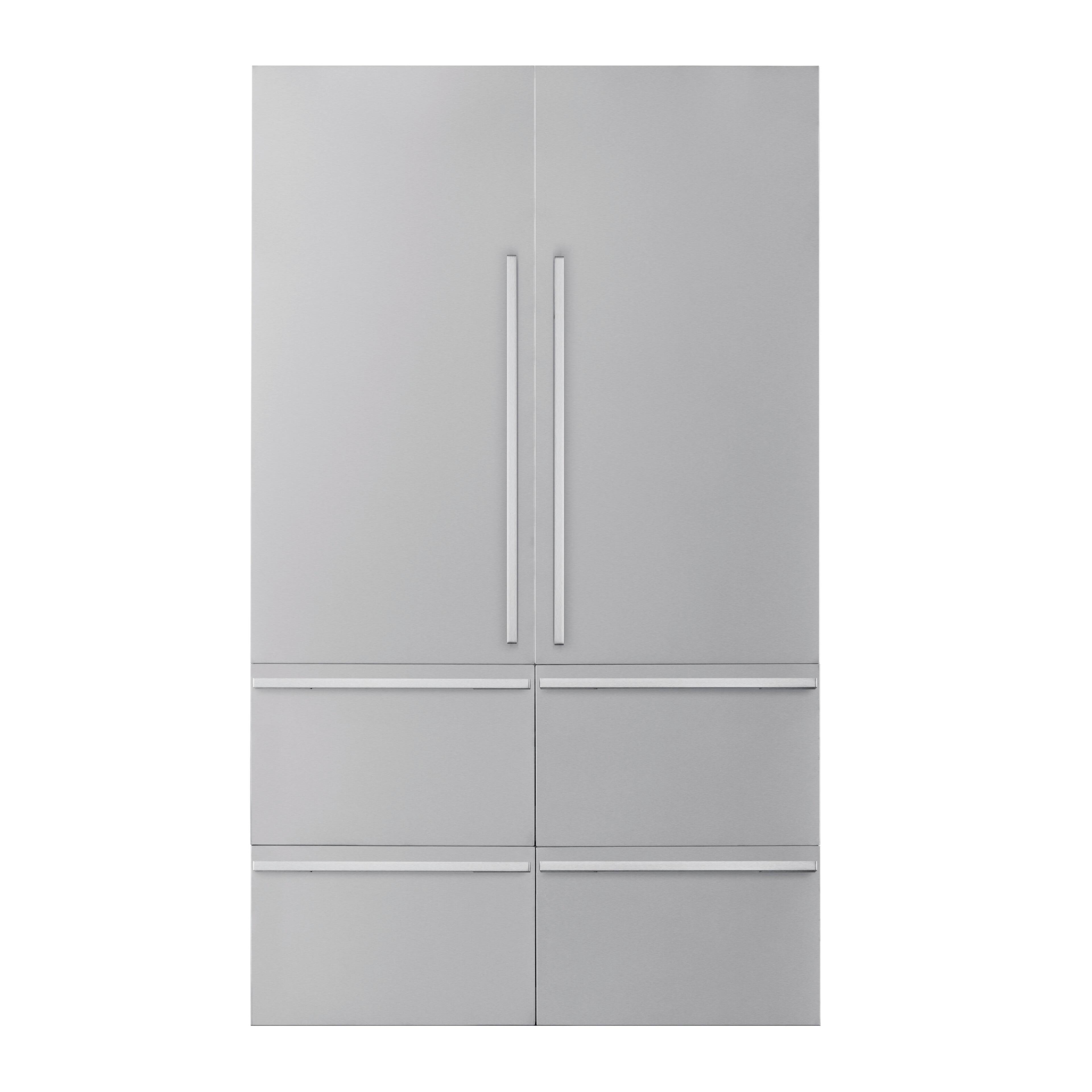 Front. SKS - Transitional Series Panel Kit For 48-Inch French Door Refrigerator - Satin Stainless Steel.