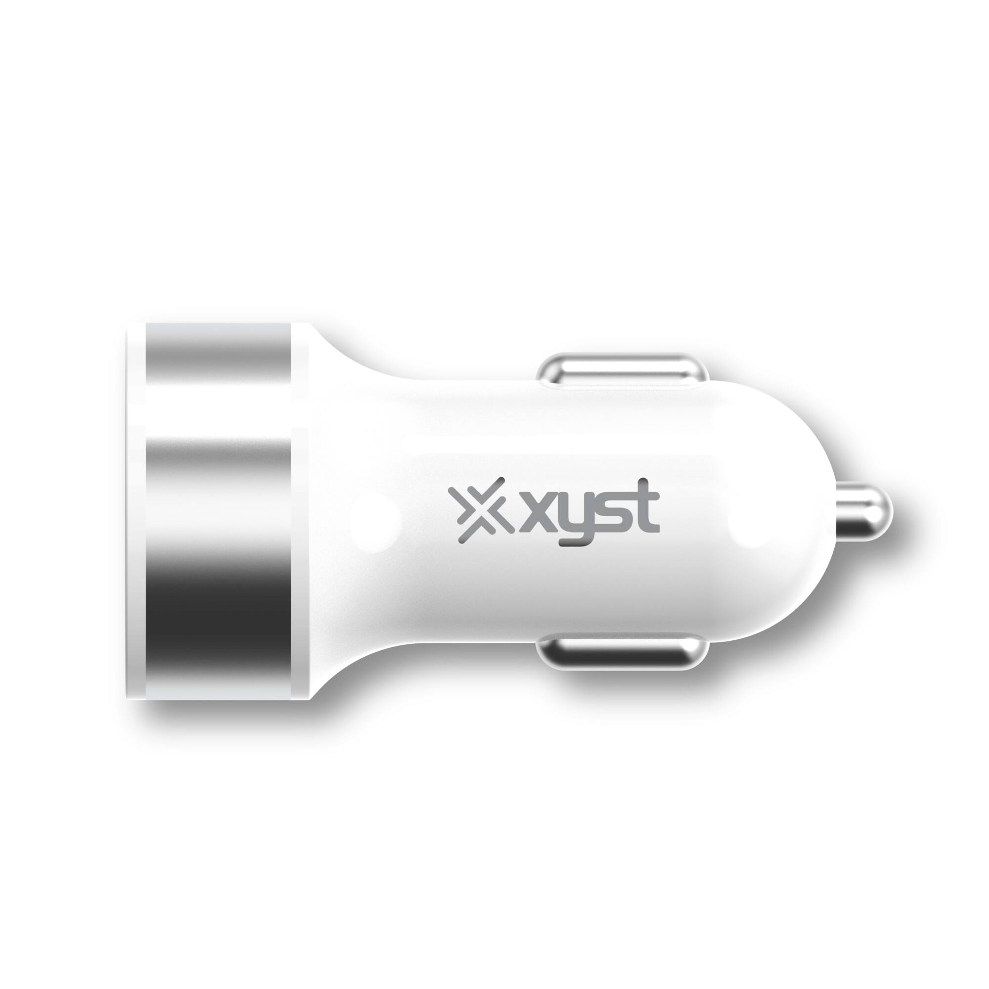 Alt View 4. Xyst - 2.4-Amp Dual USB Car Charger - White.