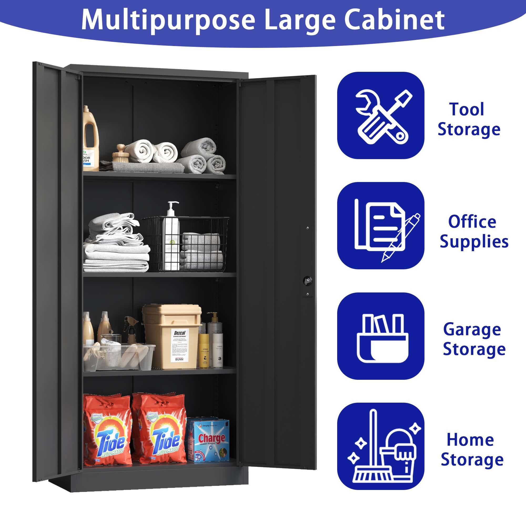 Multipurpose Large Cabinet

- Tool Storage
- Office Supplies
- Garage Storage
- Home Storage