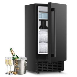 Euhomy - Under Counter Nugget Ice Maker - 66Lbs/Day | Gravity Drainage, Self-Cleaning, 24H Timer, Ideal for Home & Bar Use - Black