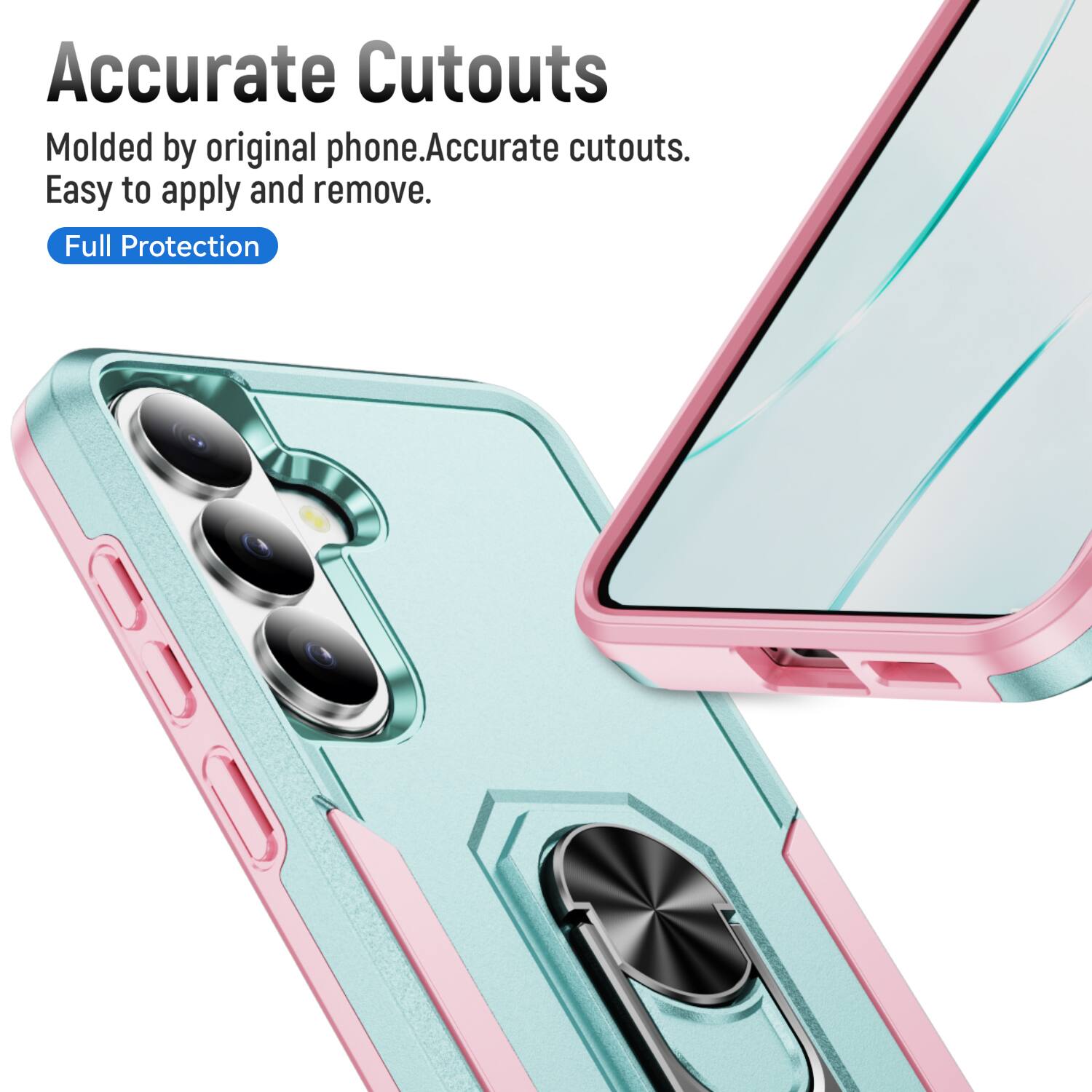 Accurate Cutouts  
Molded by original phone. Accurate cutouts. Easy to apply and remove.  
Full Protection