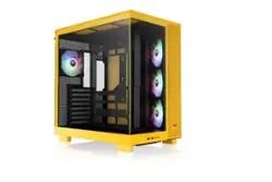 Thermaltake - View 380 XL TG ARGB Dual-Chamber Chassis with Hidden-Connector Motherboard Support ATX Mid Tower PC Case - Bumblebee - Front_Zoom