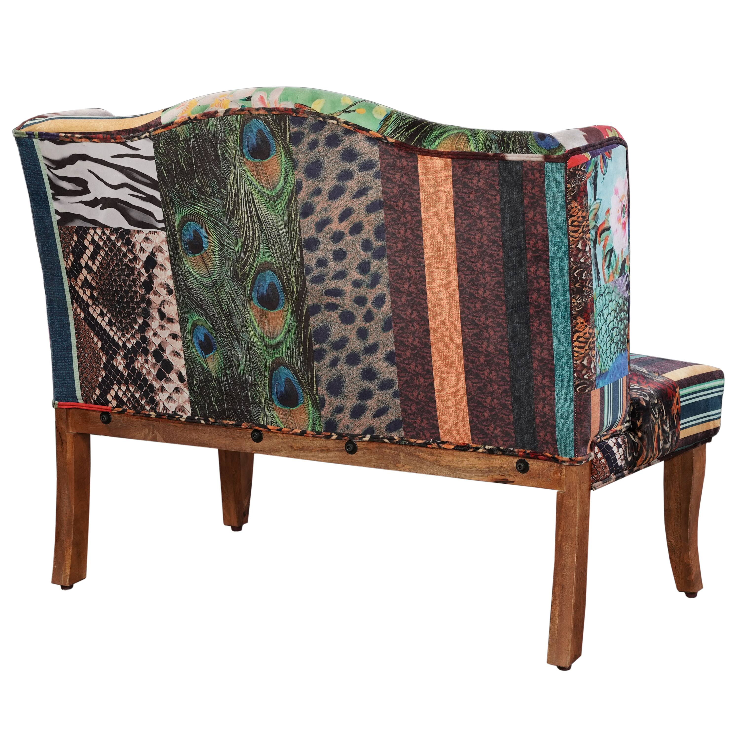 Back. Manhattan Lane - Vesta Bird Collage Print Settee - Multicolor.