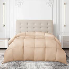 Lux Decor Collection - Down Alternative Comforter – Ultra Soft All Season Duvet Insert with Corner Tabs - Beige
